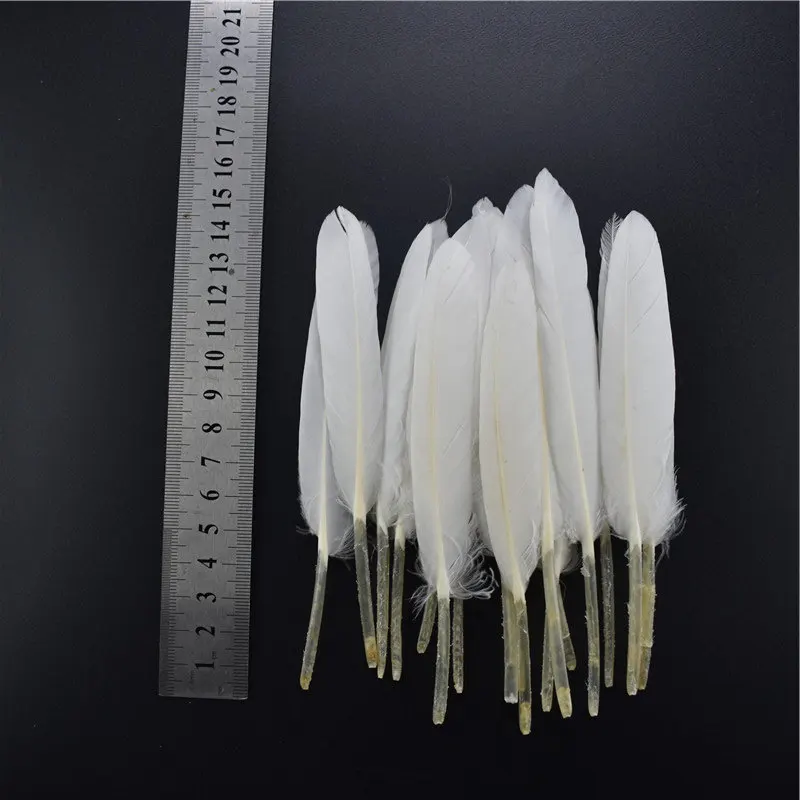 13-16CM 5-6inch 20 шт./лот, Белый Петух, гусь, перья фазана для рукоделия, курица, утка, павлин, отец, страусиные перья, свадебное украшение шлейф - Цвет: 13-16CM 5-6inch