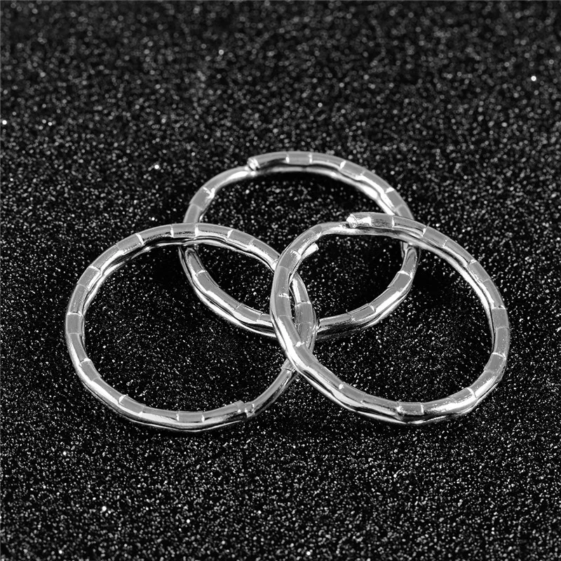 30pcs Wholesale Stainless Steel Hole Key Ring Chain Rhodium Plated Bump Round Split Keychains DIY Jewelry Making 20 25 30mm | Украшения и