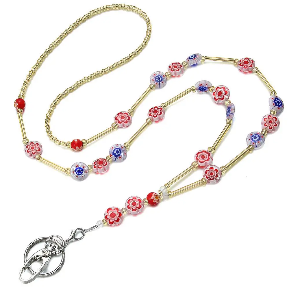 XL0323b RoyalBeiery модный вышитый бисером шнурок контрольный значок доступа идентификационный держатель для карт ожерелье ID крюк легкий Многоцветный Веревка Цепь - Окраска металла: XL0323b