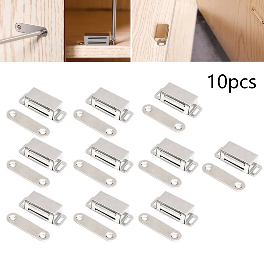 

10pc Door Catch Cabinet Cupboard DIY Mount For Kitchen Magnetic Screws