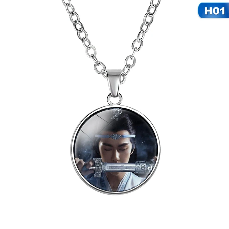 Ожерелье Wei WuXian Lan WangJi CHEN QING LING со стеклянным кристаллом колье Xiao Zhan Wang Yibo подвеска