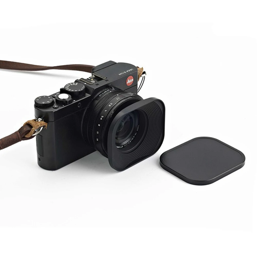 Universale 43 millimetri di Alluminio di CNC Quadrato di Metallo a vite Mount Lens Hood con la Protezione per Canon Nikon Sony Fuji leica Voigtlander 43 millimetri Lens