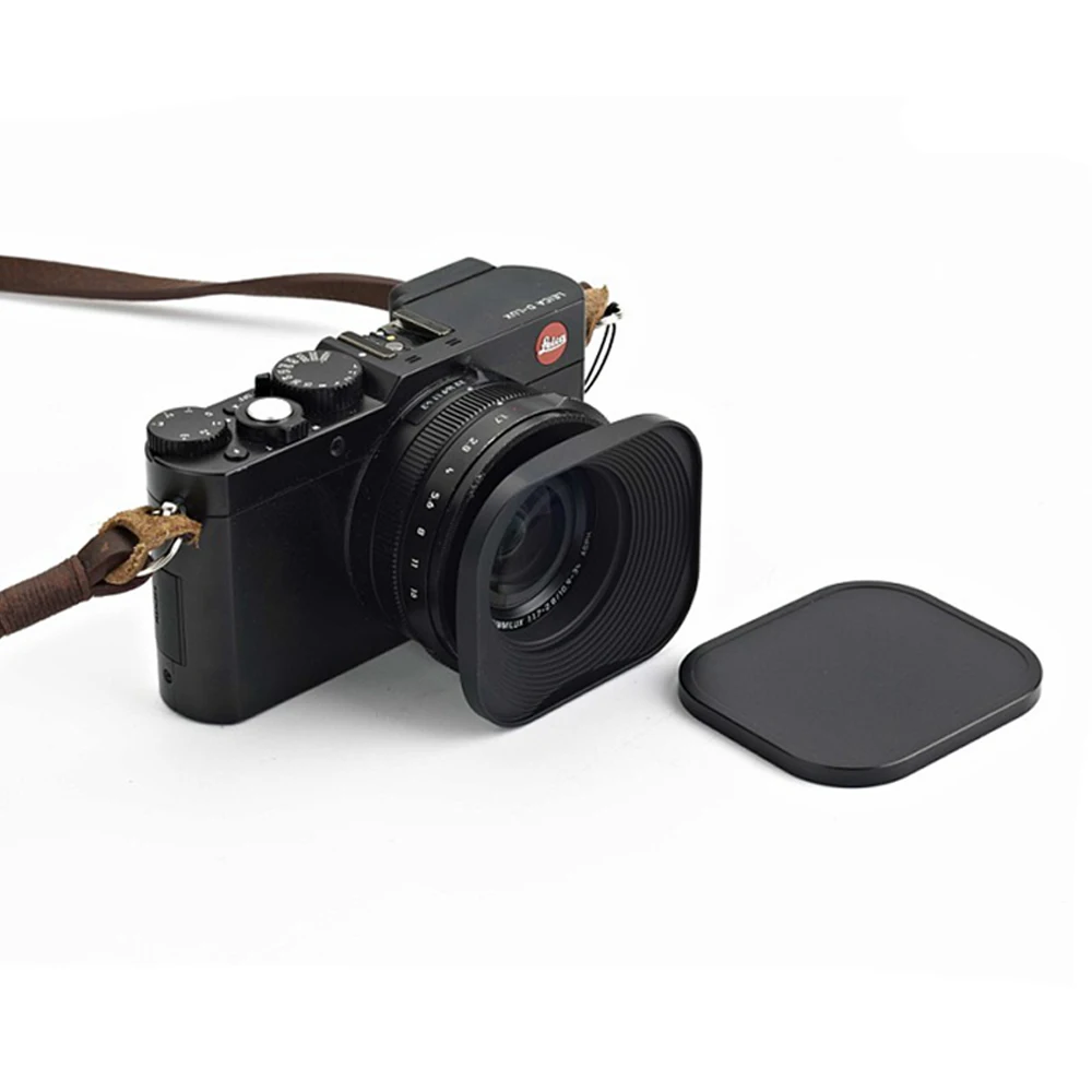 Universal 43mm CNC Aluminum Square Metal Screw-in Mount Lens Hood with Cap for Canon Nikon Sony Fuji Leica Voigtlander | Электроника