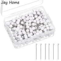 100pcs 32mm sewing pins ball glass head pins white straight quilting pins for dressmaker jewelry decoration diy sewing crafts