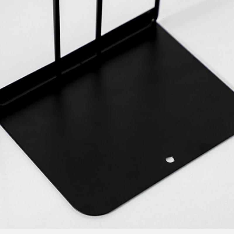 

1 Pair Bookends Book Stand Support Simple Iron Desktop Non Slip Rack Shelf Holder Office Magazine Organizer