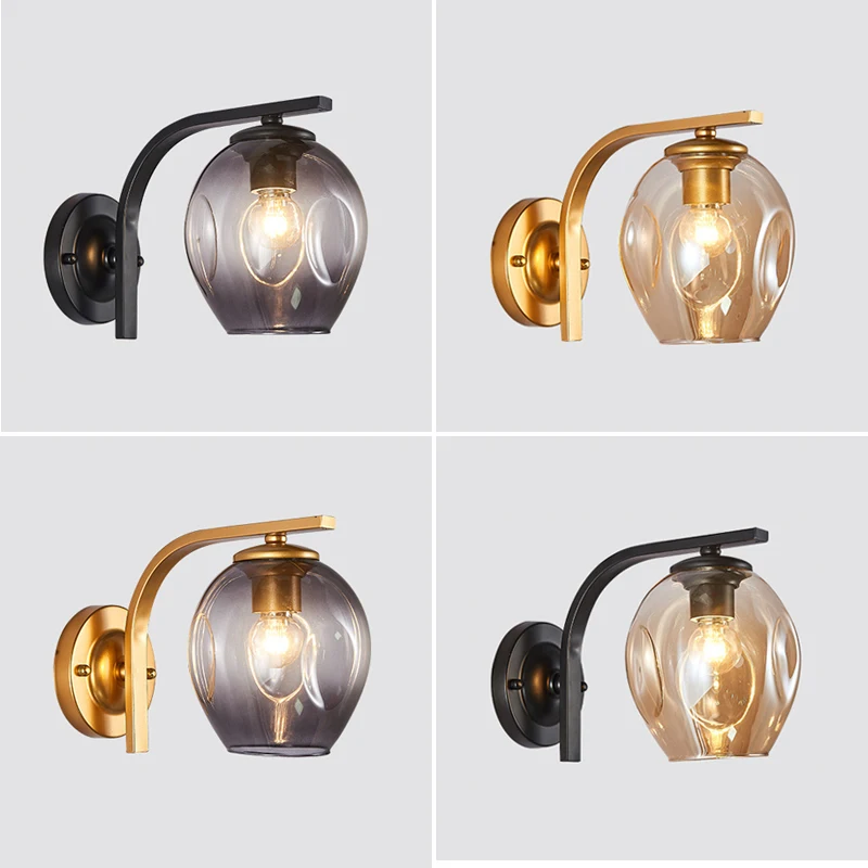 

Nordic Glass Wall Lamp Led Wall Light Fixtures for Home Decor Corridor Bedroom Bathroom Mirror Lights Vintage Indoor lighting