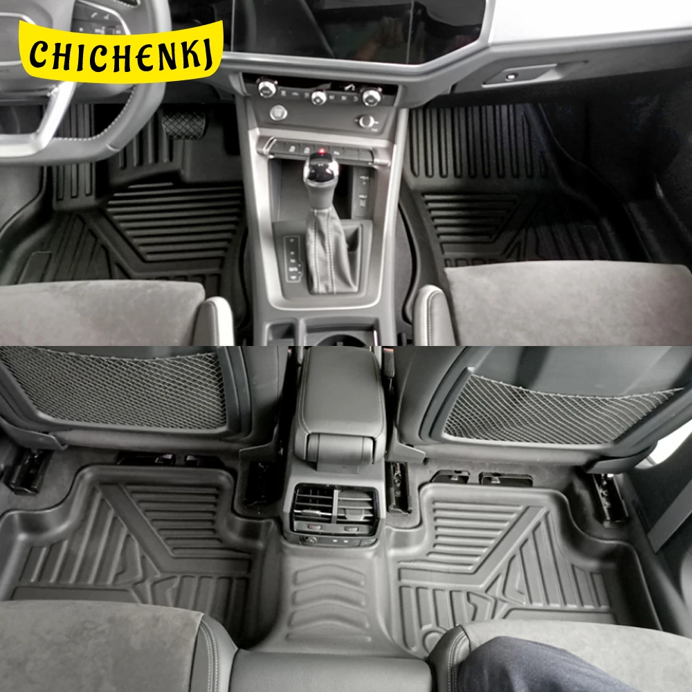

For Audi Q3 F3 2019 2020 2021 Auto Car Floor Mats All-Weather TPE Foot Mat Odorless Pad Waterproof Tray Mat Interior Accessories