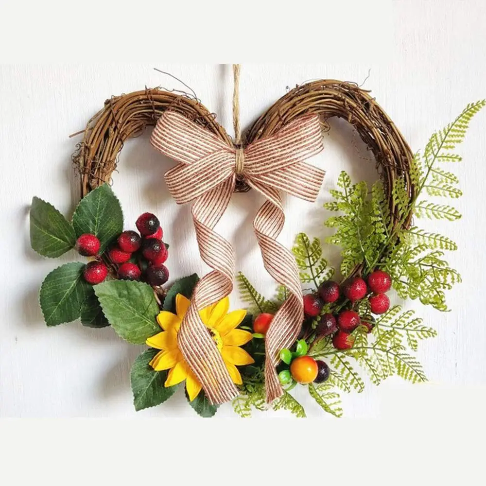 Венок из натурального ротанга Рождественский Свадебный венок висячий