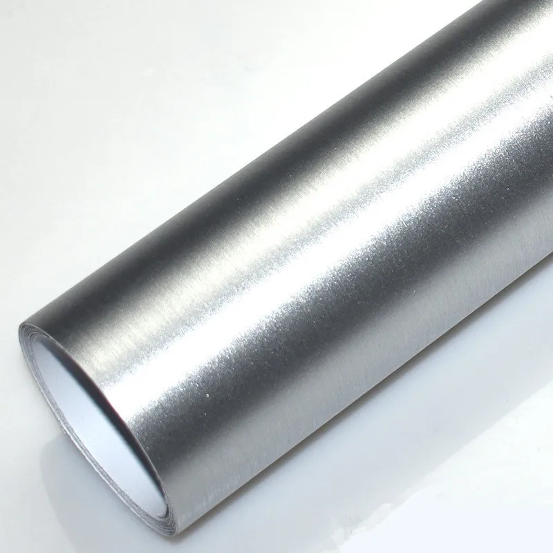 

2pcs 50*150cm Car Styling Stickers Matte Ice Brushed Silver Car Body Vinyl Wrap Film for Rearview Mirror Center Console Interior