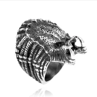 mysterious alien finger ring for men retro gothic style ring metal jewelry