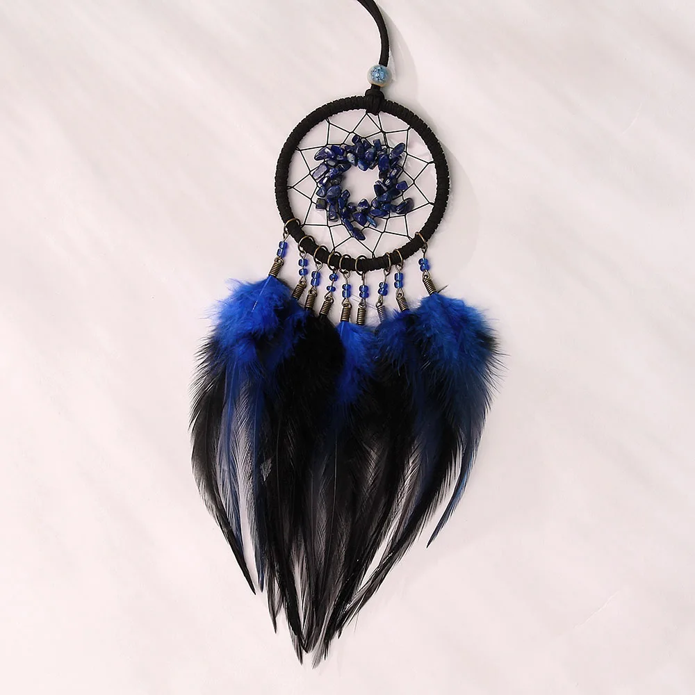 blue and black MIAMOR голубое и белое ожерелье "Ловец снов" для леди, детская комната, украшение для автомобиля и дома, декор для стен, аксессуары AMOR076 - Цвет: blue and black