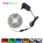 5 м светодиодная водонепроницаемая лента SMD 2835 5050 60 светодиодов теплый белый холодный белый красный синий зеленый гибкая светодиодная лента 12 В постоянного тока светодиодные лампы для комнаты
