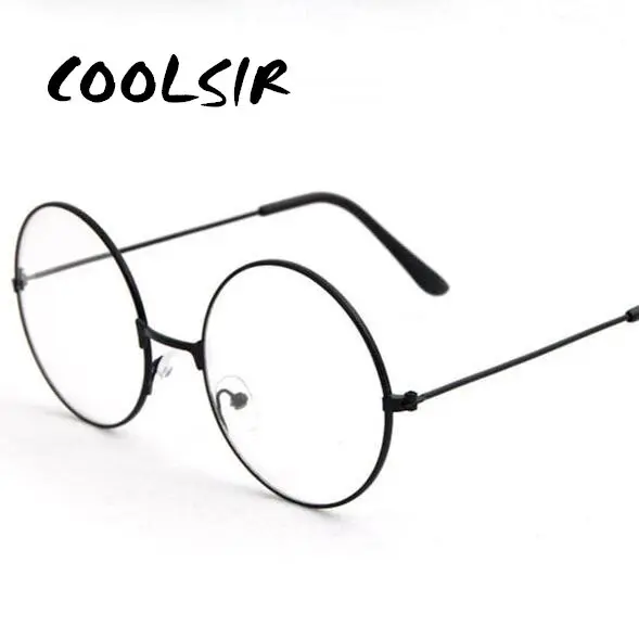 Винтажные круглые плоские очки в стиле ретро Золотые оправе Мужские Простые