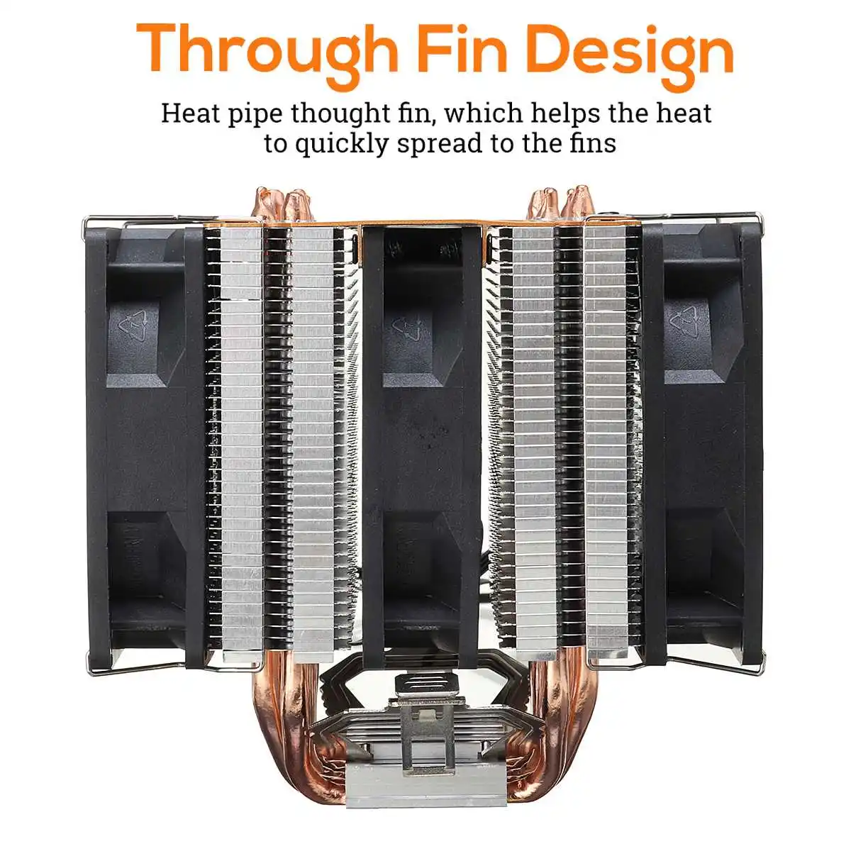 Кулер для процессора с RGB-подсветкой 2/4/6 медных труб 3/4 Pin охлаждающий вентилятор