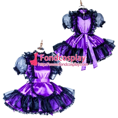 

lockable Sissy maid Satin-Organza dress Uniform cosplay costume Tailor-made[G2010]