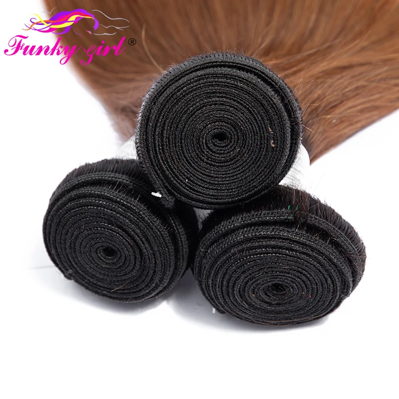 Funky Girl бразильские пучки прямых и волнистых волос не Реми наращивание T1B/30