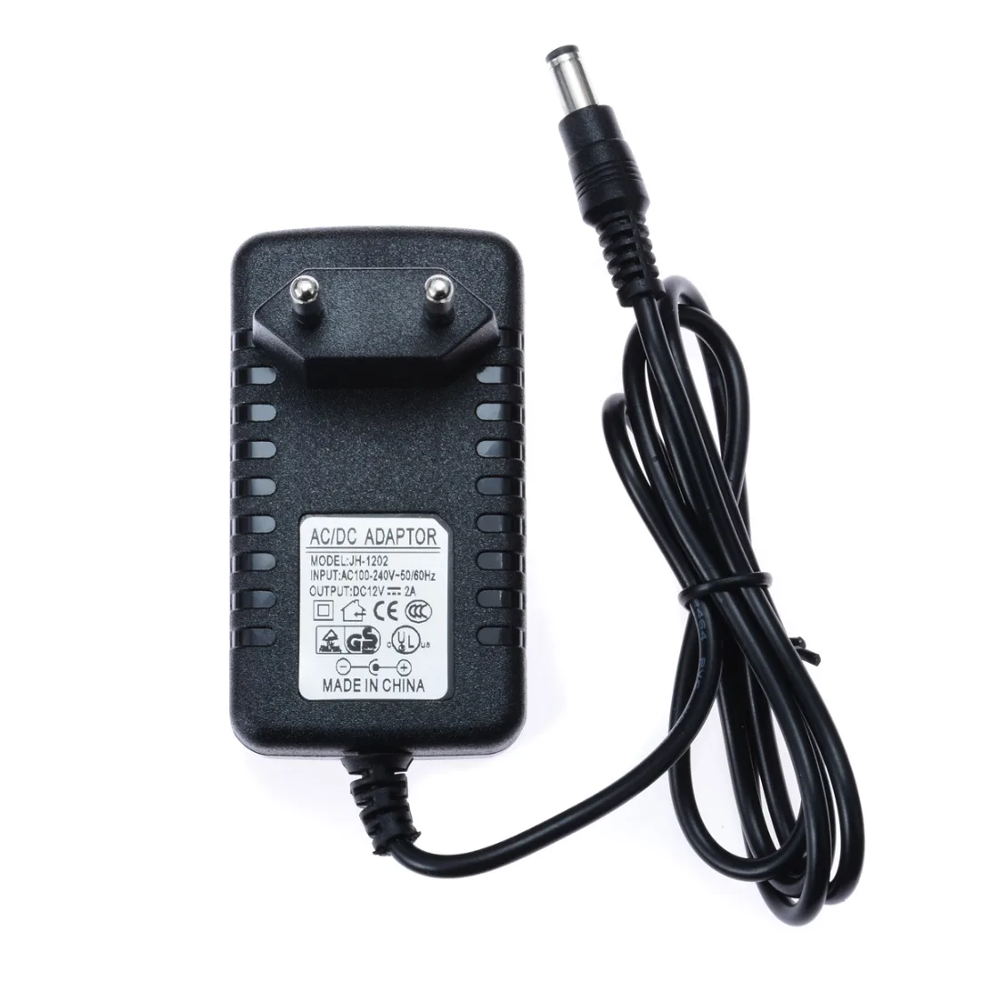 AC 100V-240V Converter Adapter DC 12V 2A Power Supply EUPlug 5.5mm x 2.1mm for Camera Video MP4 Audio | Обустройство дома
