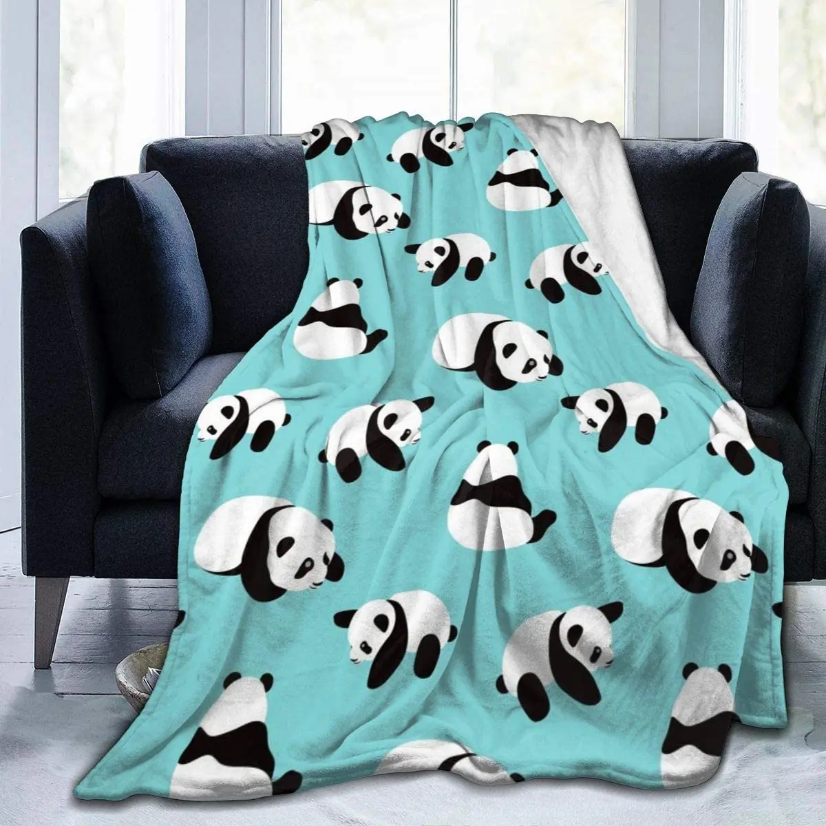 

Cute Panda Flannel Fleece Bed Blanket Throw Blanket Lightweight Cozy Plush Blanket for Bedroom Living Rooms Sofa Couch 150x220cm