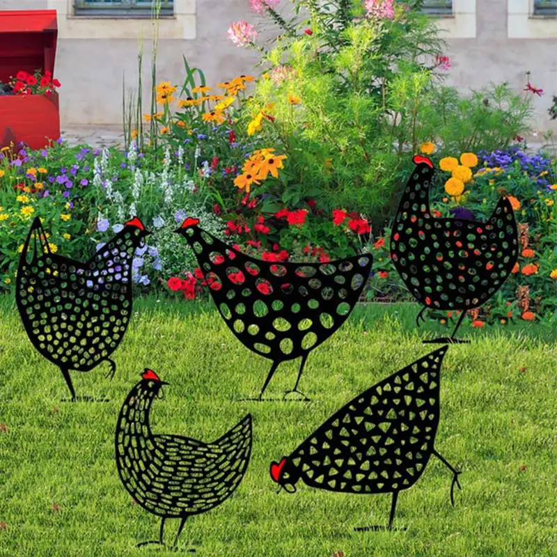 

1PC Hen Yard Decor Easter Decoration Organizador Gardening Ornaments Chicken Yard Art Outdoor Garden Backyard Lawn Stakes Gift
