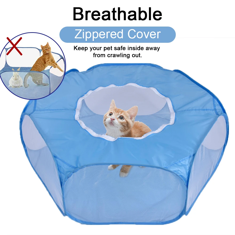 Foldable Pet Tent Portable Waterproof Small Animals Playpen Cat Dogs Breathable Folding Fence House | Дом и сад