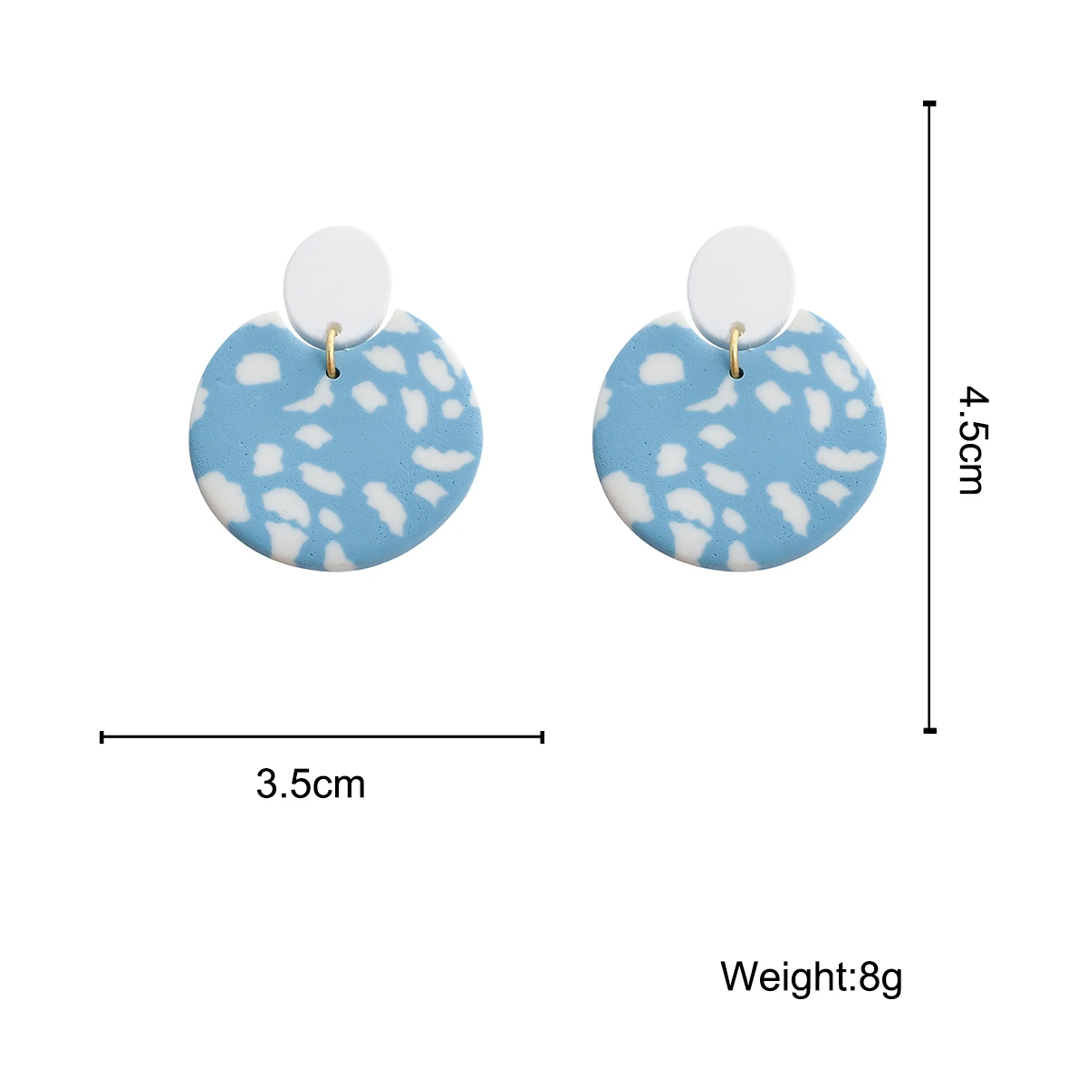 

AMORCOME New Trendy Blue Polymer Clay Drop Earrings For Women Handmade Soft Clay Round Geometric Earrings Female Brincos Gift