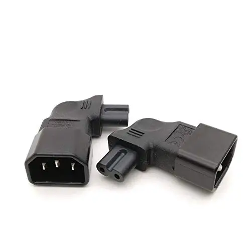 C14-C7 адаптер питания переменного тока с левым изгибом IEC320 IEC 320 C14 Разъем Для C7 90 градусов левый правый угловой разъем питания для мужчин и женщин