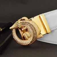 new fashion crocodile pattern belt mens luxury metal buckle designer mens white belt high quality cinturon dorado brand