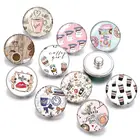 Кофе фрукты Еда торт пончики 18 мм кнопки 10 шт. круглые фото кабошоны разрисованные изделия из стекла стиль для кнопки ювелирные изделия