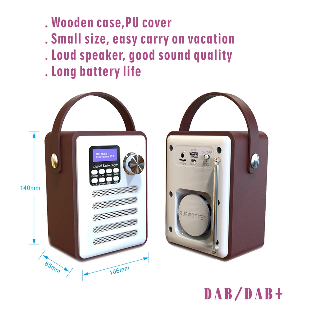 

Bluetooth 4.2 Wooden DAB Radio Digital DAB/DAB+ FM Wi-Fi Speaker Bluetooth Wireless Radio FM/TF Card/U Disk/Alarm Clock New