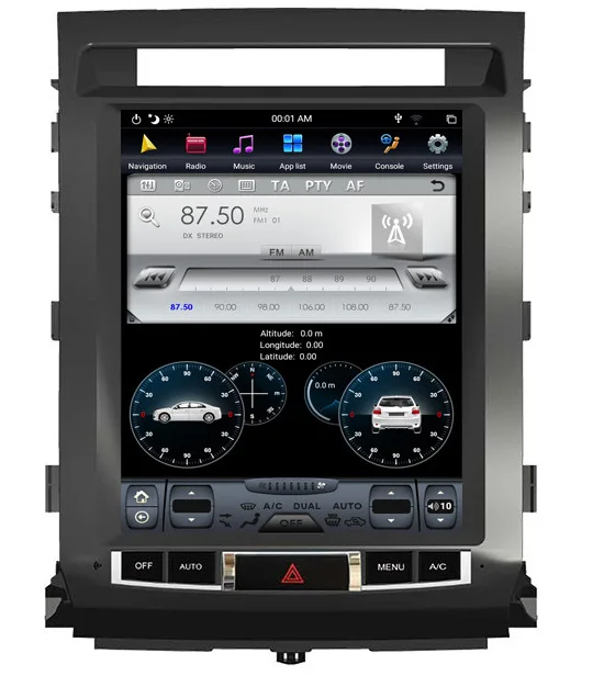 

12,1 "Тесла стиль вертикальный экран шесть ядер android 9,0 Автомобильный GPS радио навигация для Toyota Land cruiser Roraima 2008-2015
