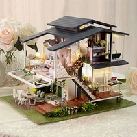 big house diy dollhouse kit roombox miniature doll house furniture villa garden wooden assemble toys for children birthday gifts