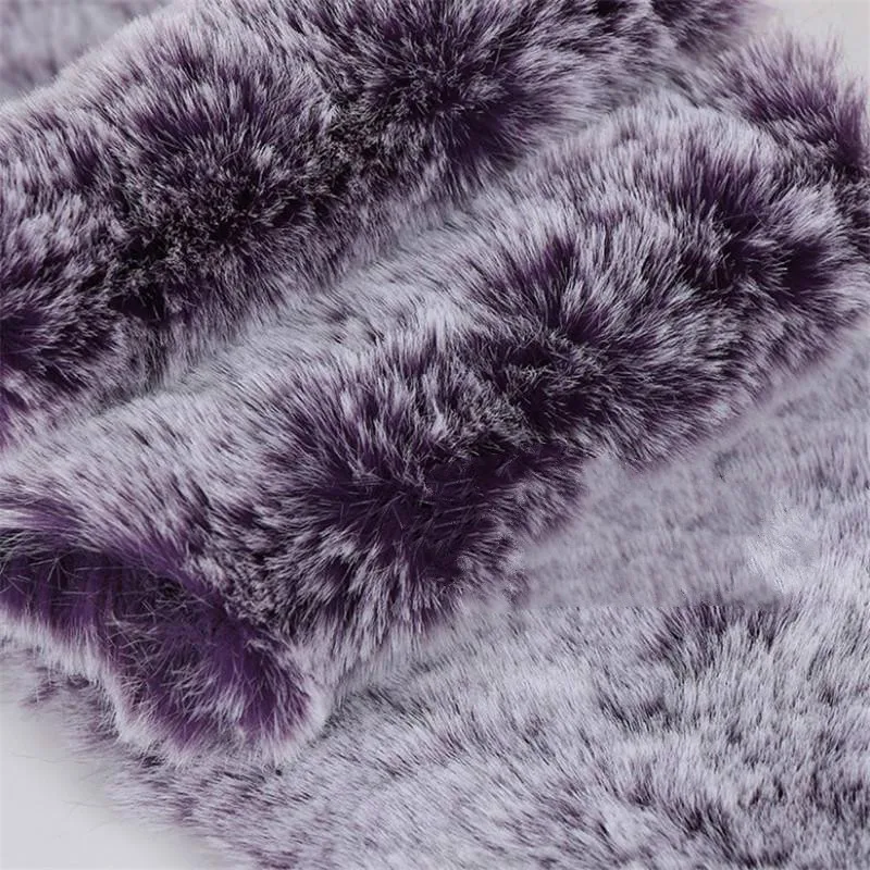 Черная выцветающая белая кремовая имитация меха фотопальто ткань меховой