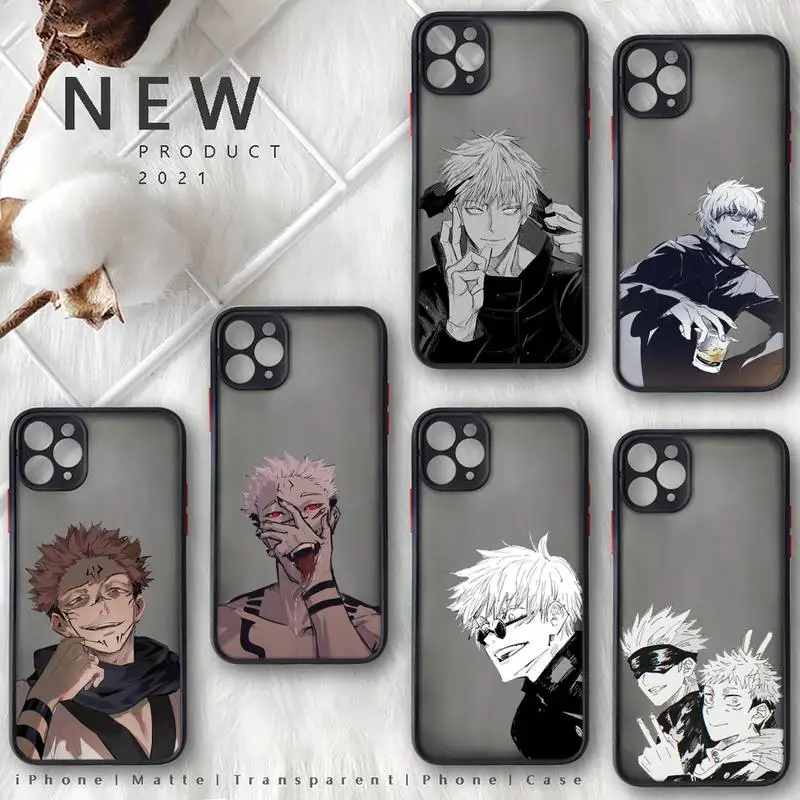 

Jujutsu Kaisen Gojo Satoru Phone Case Matte Transparent for iphone 11 12 pro mini XS XR X max 7 8 plus TPU coque shell fundas