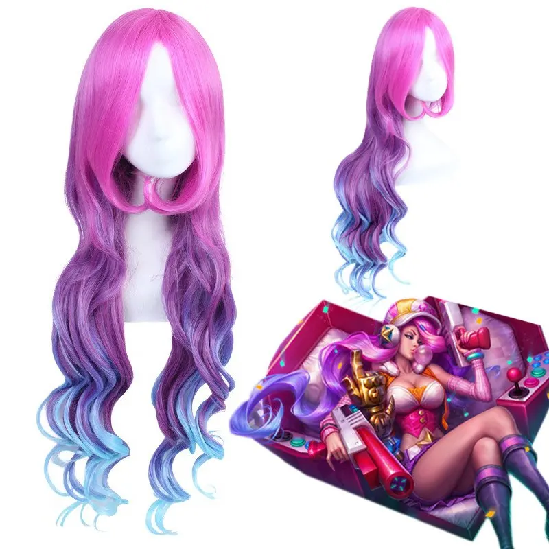 

70CM Lol Cosplay Wig League of Legends Miss Fortune Long Wavy Ombre Heat Resistant Synthetic Hair Peluca Anime Costume Wigs