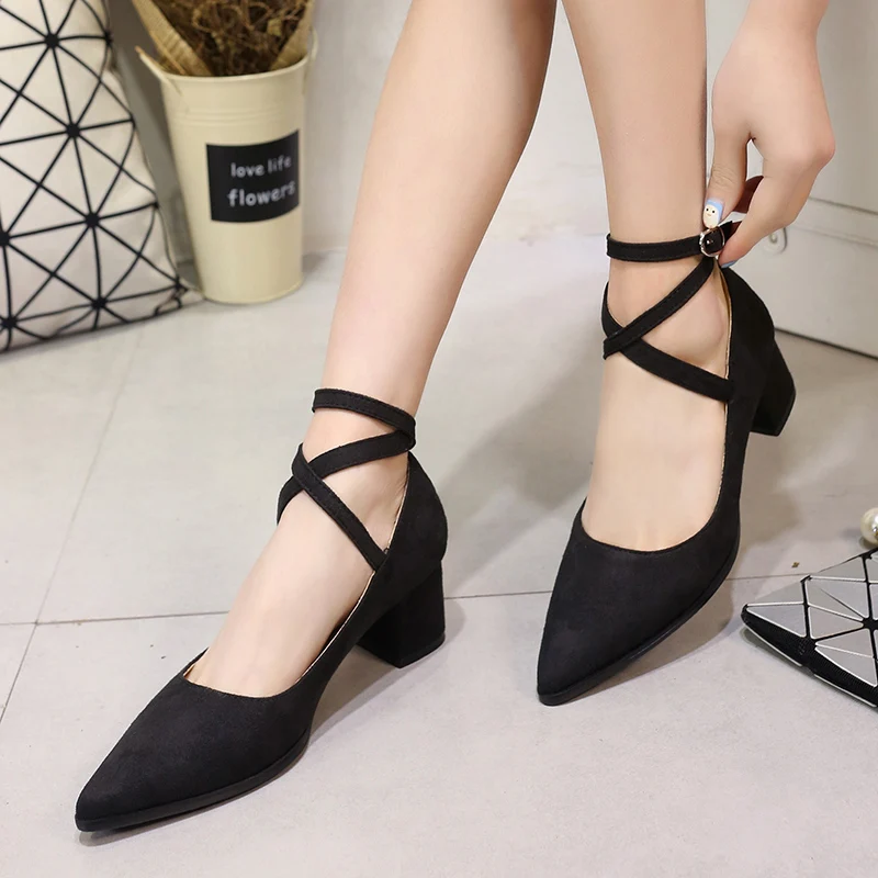 Новые весенние туфли больших размеров привлекательные женские с лентами