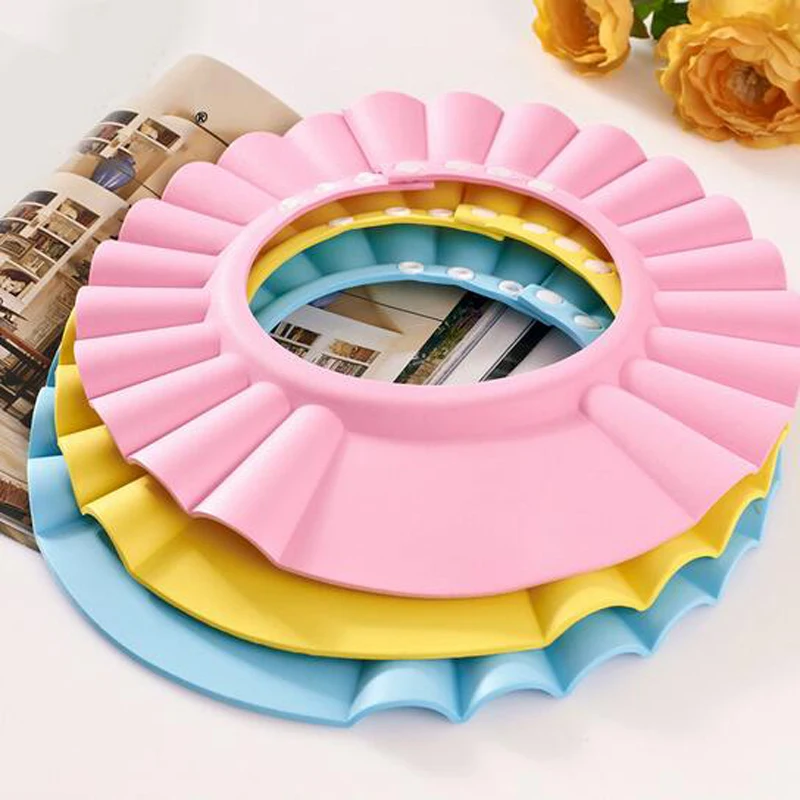 

Soft Baby Kids Shampoo Bath Shower Cap Adjustable Shampoo Cap Waterproof Hat Baby Shower Hat Baby Wash Hair Cap Wash Hair Shield