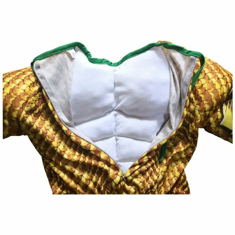 Детский костюм для косплея комбинезон с золотыми мышцами Костюмы супергероев на