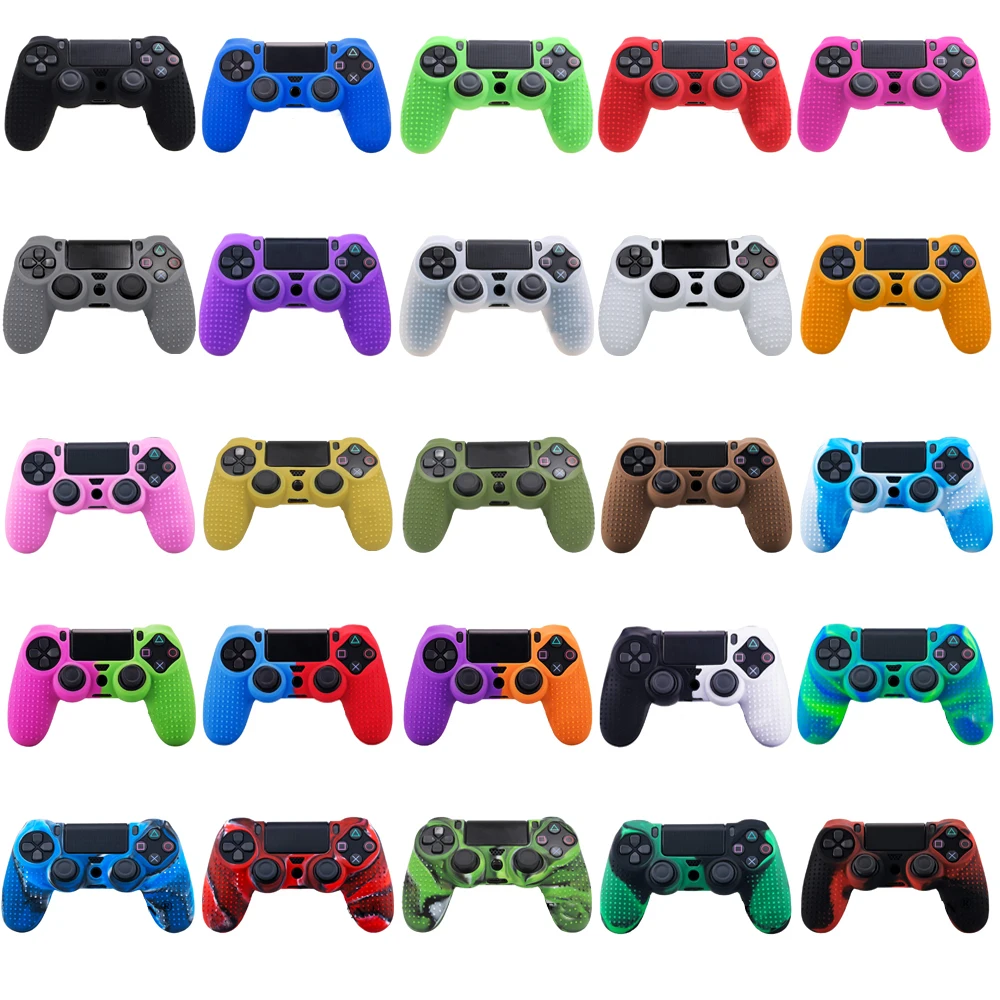 

Studded Dots Silicone Rubber Gel Customizing Cover for Sony PS4/slim/Pro Dualshock 4 Controller with 2 Thumb Grips Caps