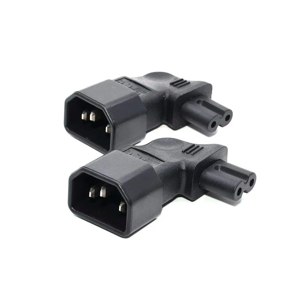 C14-C7 адаптер питания переменного тока с левым изгибом IEC320 IEC 320 C14 Разъем Для C7 90 градусов левый правый угловой разъем питания для мужчин и женщин