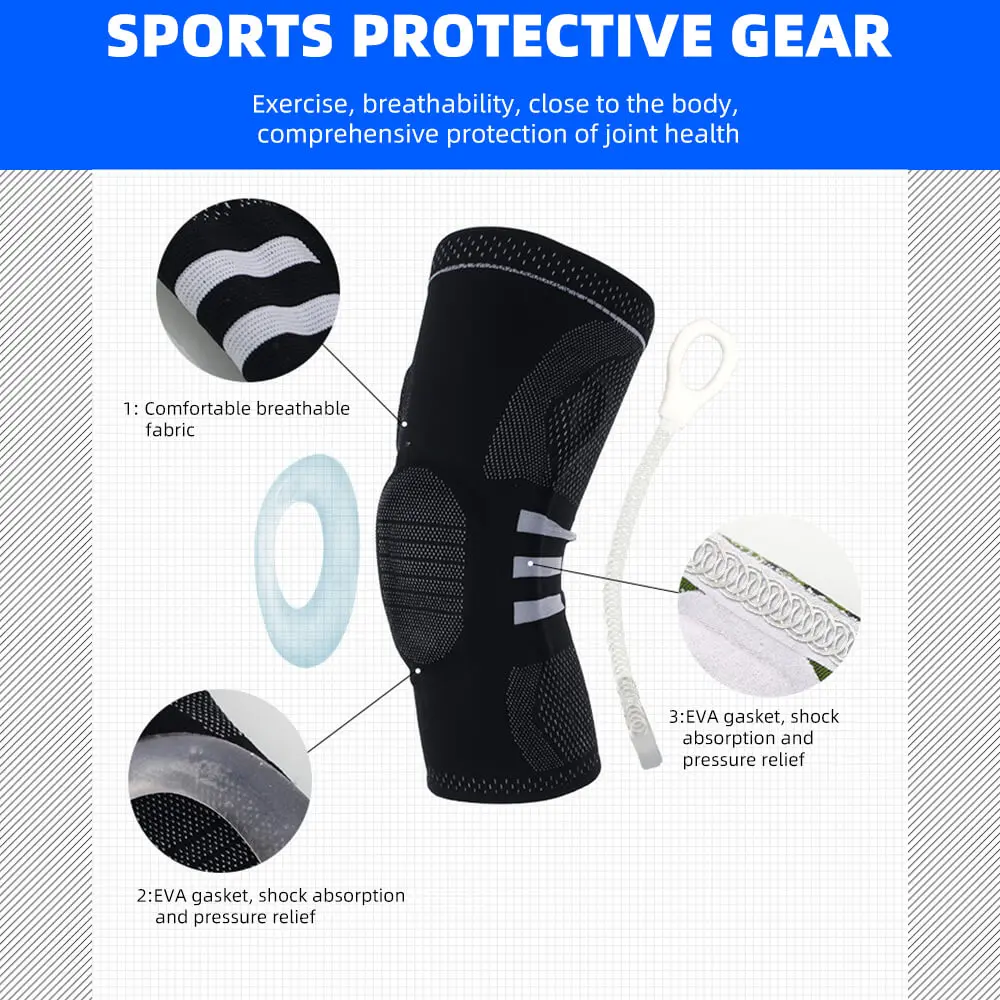 FDBRO новые спортивные силиконовые противоскользящие длинные наколенники