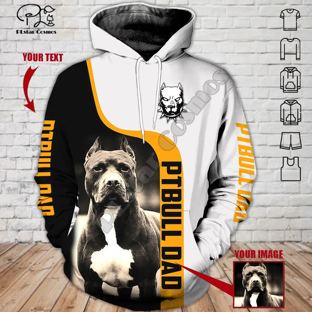 PLstar Cosmos NewFashion Animal Pitbull Love Dog Harajuku 3DPrint Men/Women Unisex Autumn Pullover Jacket Casual Zip Hoodies D11