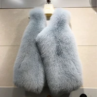 2020 Winter Warm Real Fox Fur Vest Full Pelt Casual Sleeveless Women Genuine Fur Gilet Ladies Waistcoat