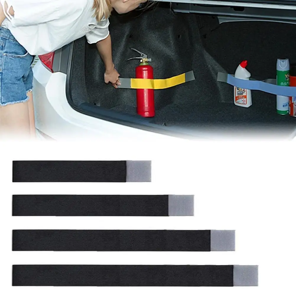 Автомобильный органайзер для багажника с ремнем для фиксации, эластичным бинтом, магической лентой, аксессуарами для интерьера, натяжными узлами.