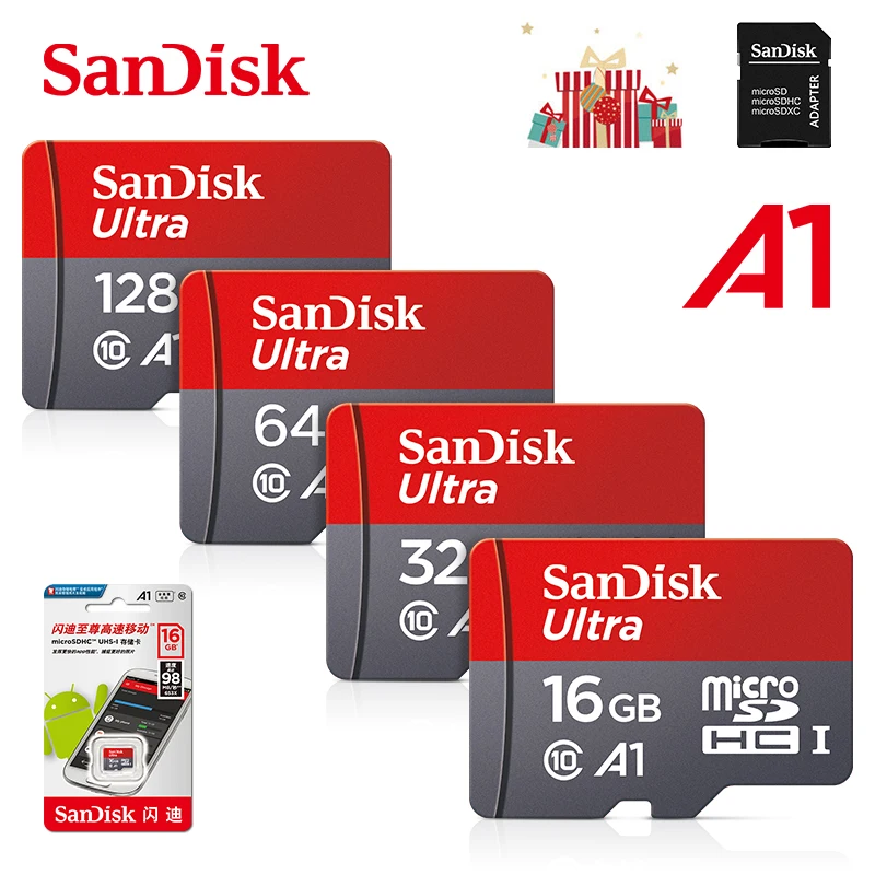 

100% Оригинальный двойной флеш-накопитель SanDisk 256 Гб картой Micro SD объемом 16 Гб оперативной памяти, 32 Гб встроенной памяти, 64 ГБ Class10 TF карты 128 ГБ ...