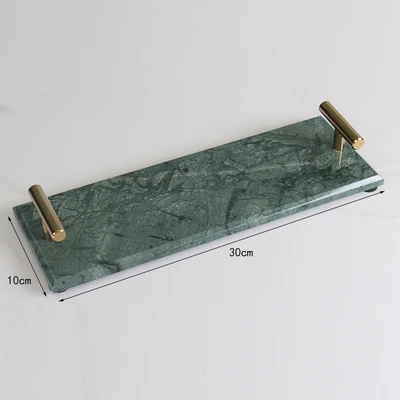 

Natural Marble Tray with Handle Bathroom Accessories Storage Tray Rectangular Home Decoration Jewelry Plate Food Container Tray