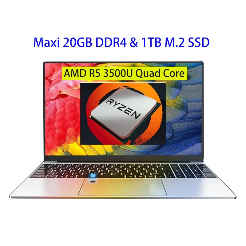 Игровой ноутбук Ryzen R5 3500U четырехъядерный 20 Гб/12 ГБ/8 ГБ DDR4 ОЗУ M.2 SSD сканер