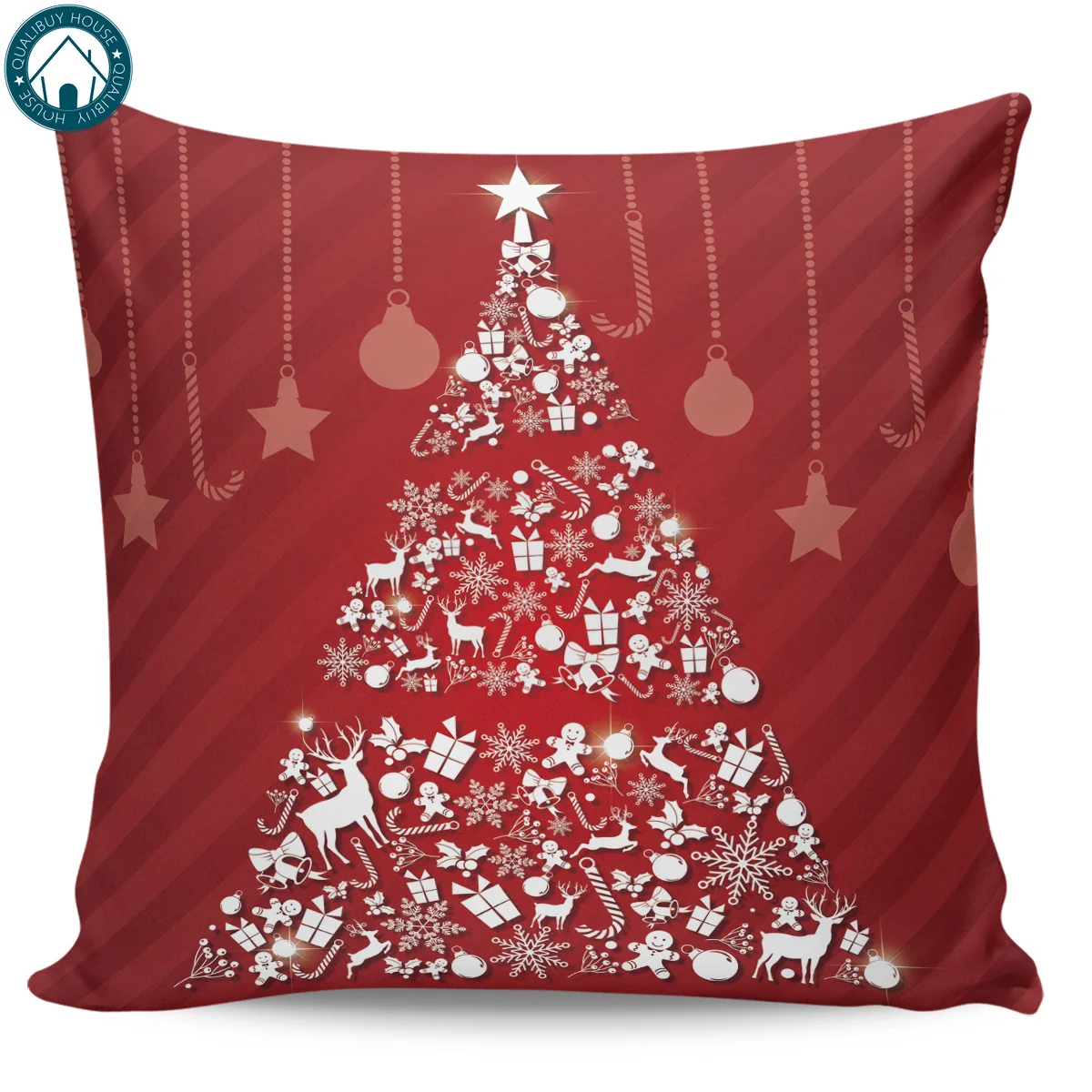 Наволочки с рисунком рождественской елки наволочки квадратным