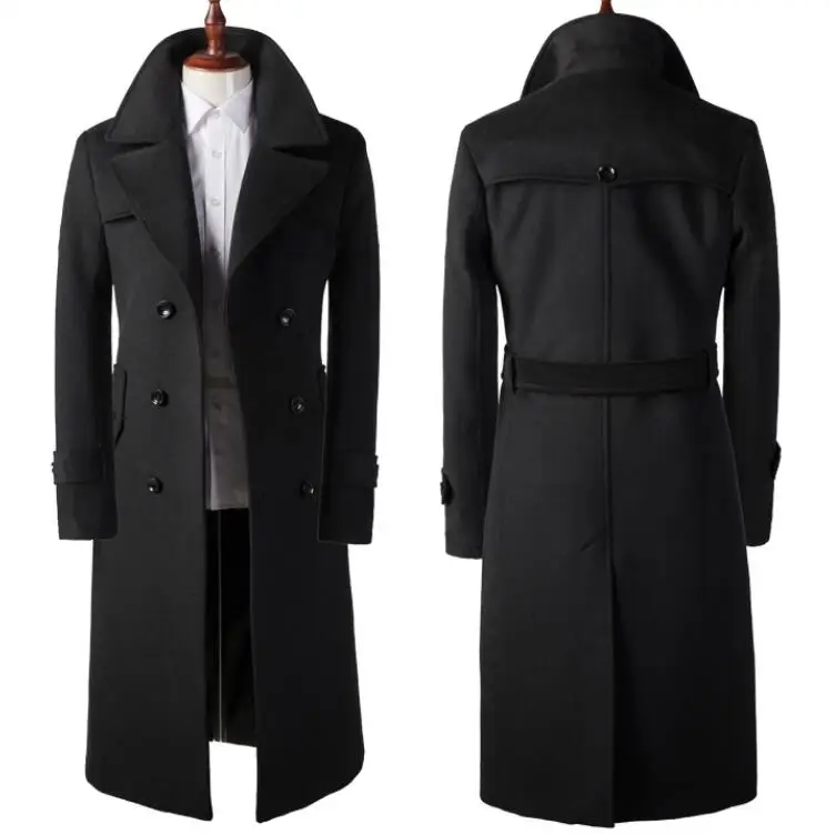 

S-6XL HOT Spring Male New Fashion Personalized Customization Mid-length slim-fit woolen coat casual handsome all-match coat