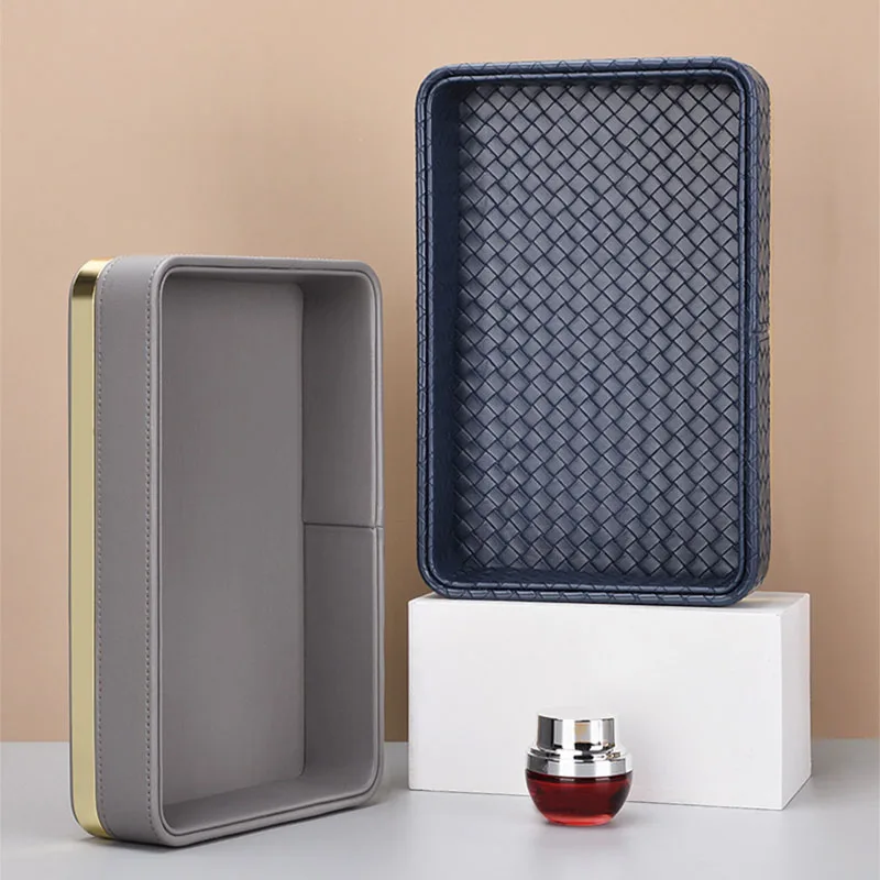 

Leather Storage Tray Rectangular Jewelry Display Board Cosmetic Storage Box Desktop Sundries Decorative Tray