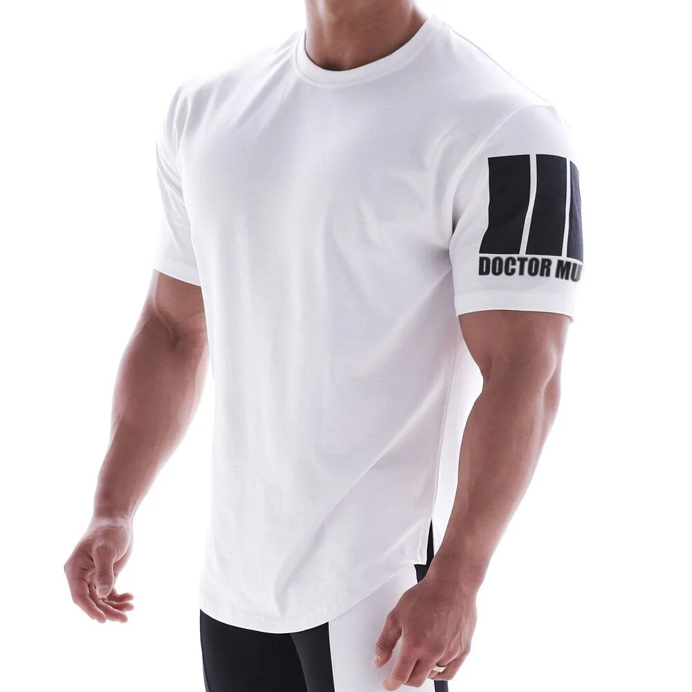 

Muscle Doctor European and American brothers summer new sports short-sleeved men's cotton fitness T-shirt running training